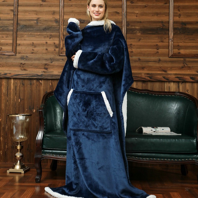 Hoodie Women Oversized - Super Long Double Warm Flannel Blanket