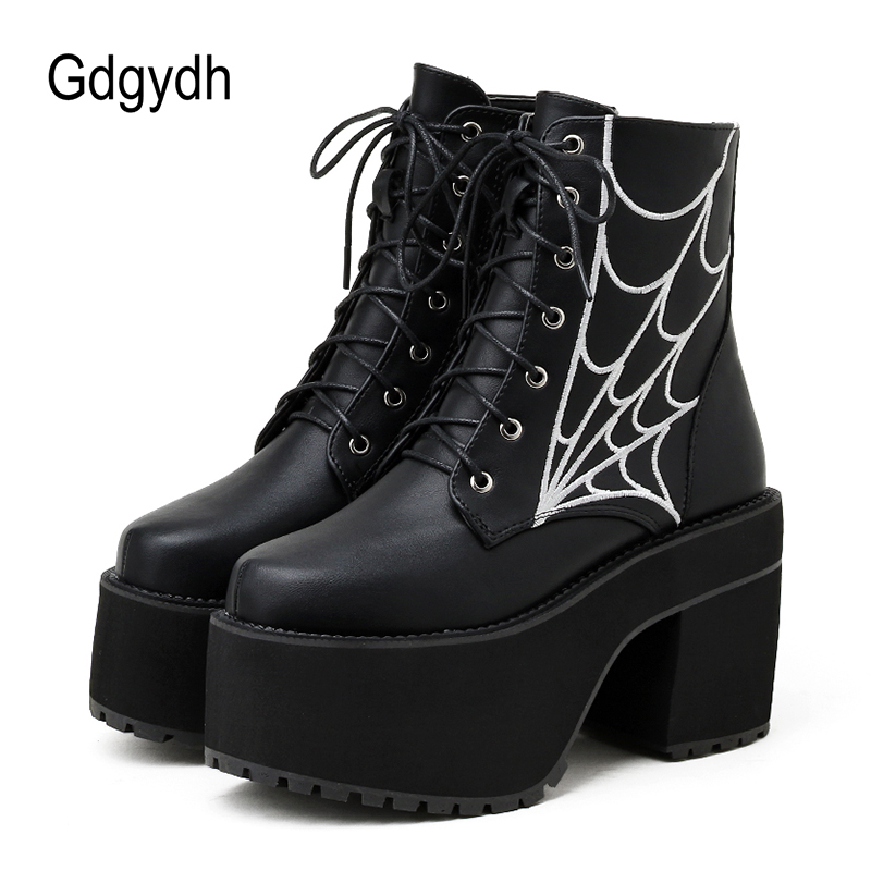 Women'S Fashion In The 90S - Gdgydh Fashion Cobweb Gothic Boots Women