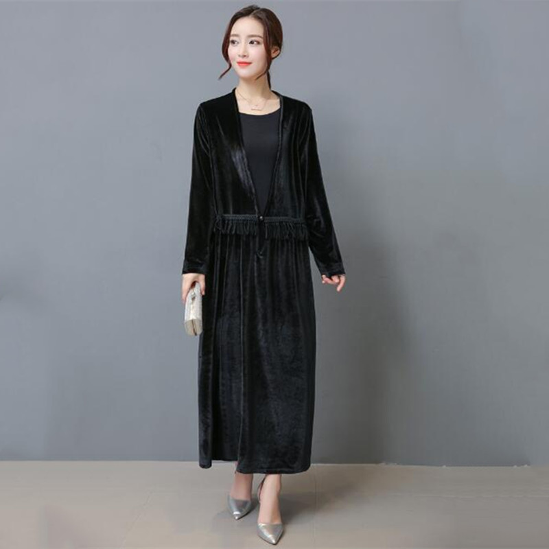 Longline Cardigan Knit - Fashion Fall Winter Women elegant velour