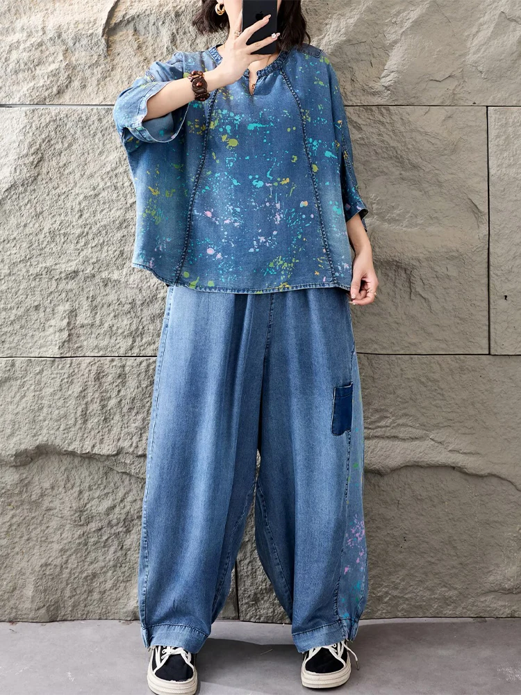 Women Fashion Jeans Top - 2026 Outfits Ladies Fashion T-Shirts Suits