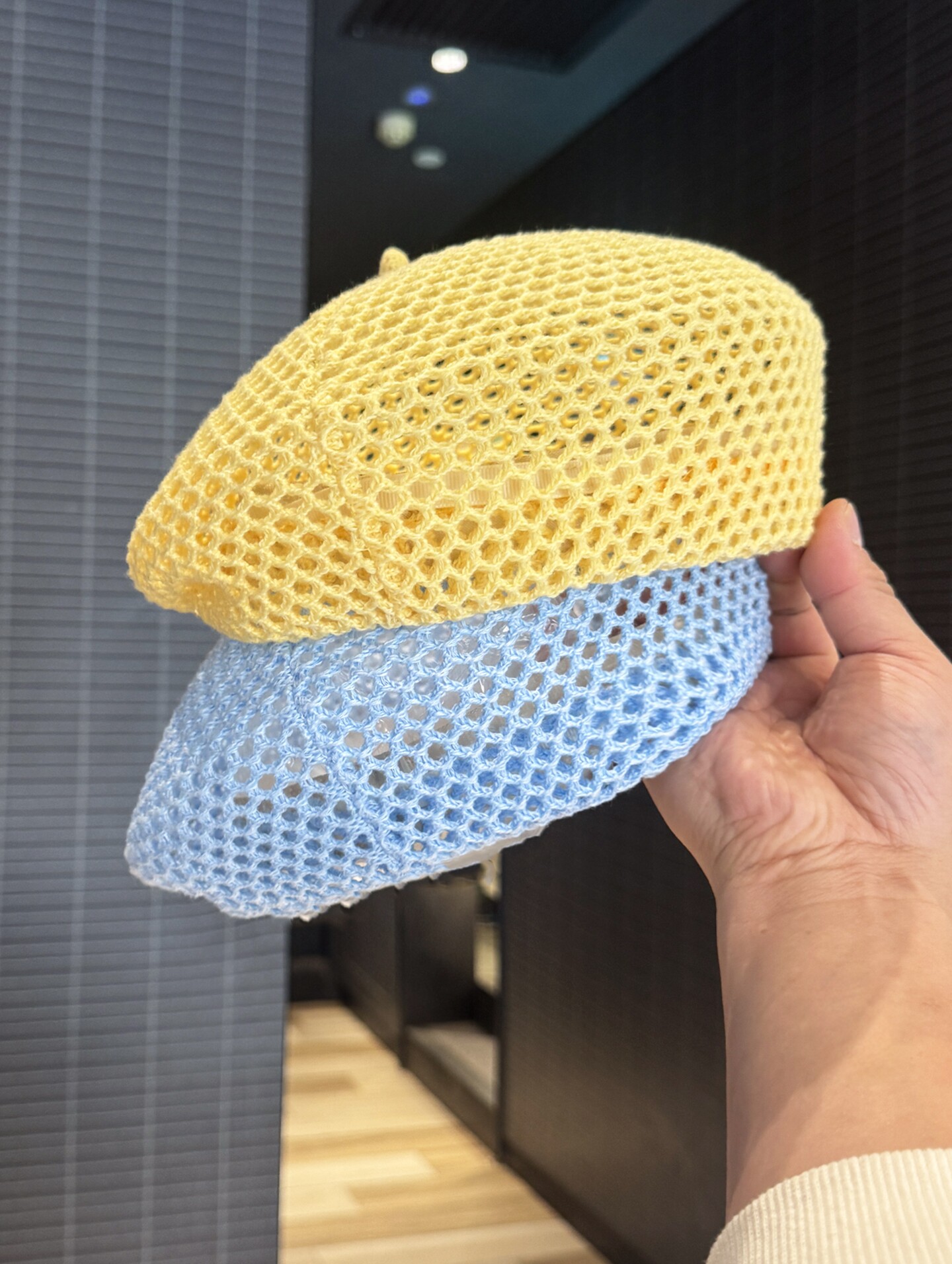 Women Fashion Hats - Korean Solid Hollow Out Beret Cap
