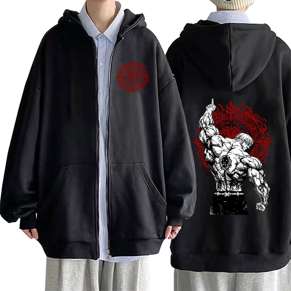 Hoodie Women Oversized - Anime The Seven Deadly Sins Lion's