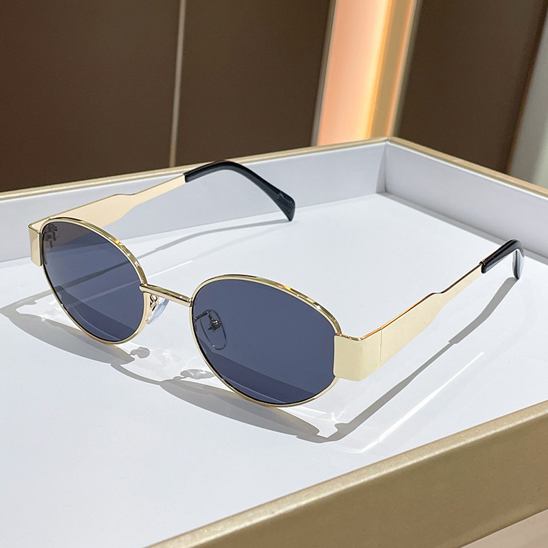 Trendy Round Frame Metal Sungl - Women Fashion Glasses ulasan dan harga