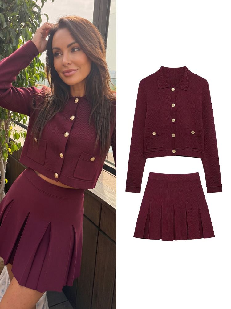 HH Elegant Women Knitted Red S - Longline Cardigan Knit ulasan dan harga