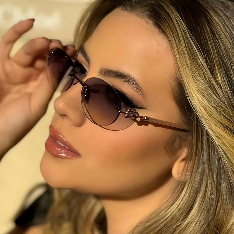 New Metal Frameless Oval Woman - Women Fashion Glasses ulasan dan harga
