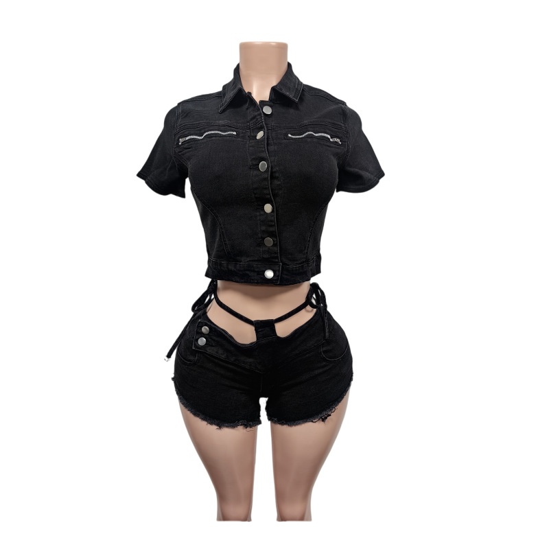 Sexy Denim 2 Piece Sets Women  - Women Fashion Jeans Top ulasan dan harga