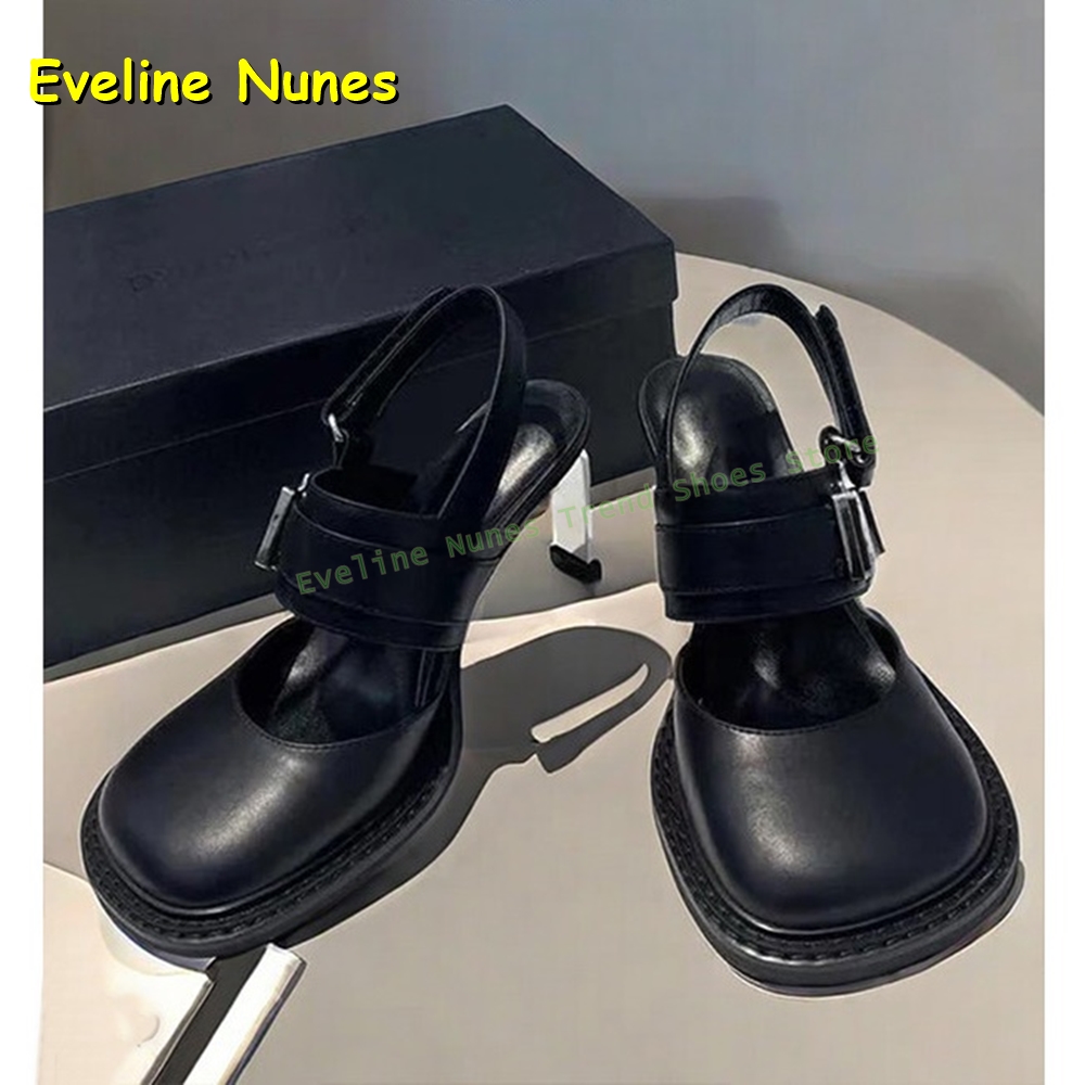 Women's Black Square Toe Buckl - Women'S Fashion Sandals ulasan dan harga
