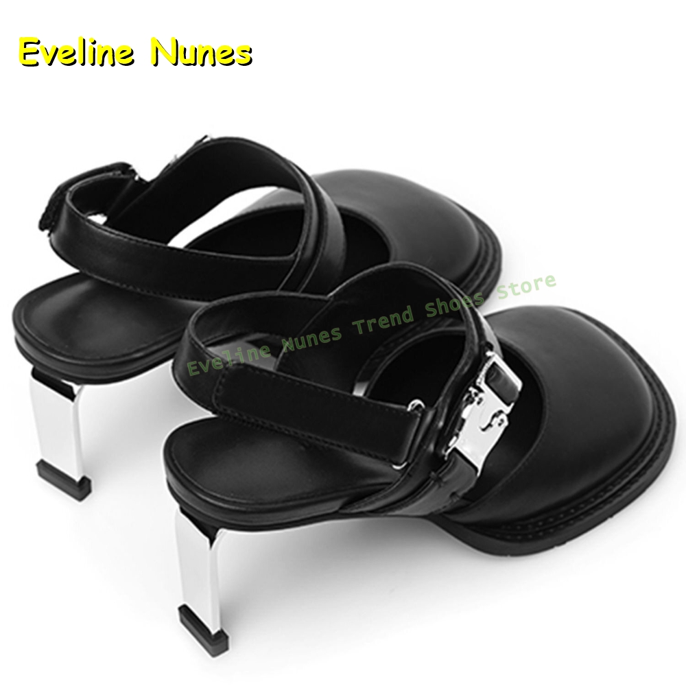 Women's Black Square Toe Buckl - Women'S Fashion Sandals ulasan dan harga