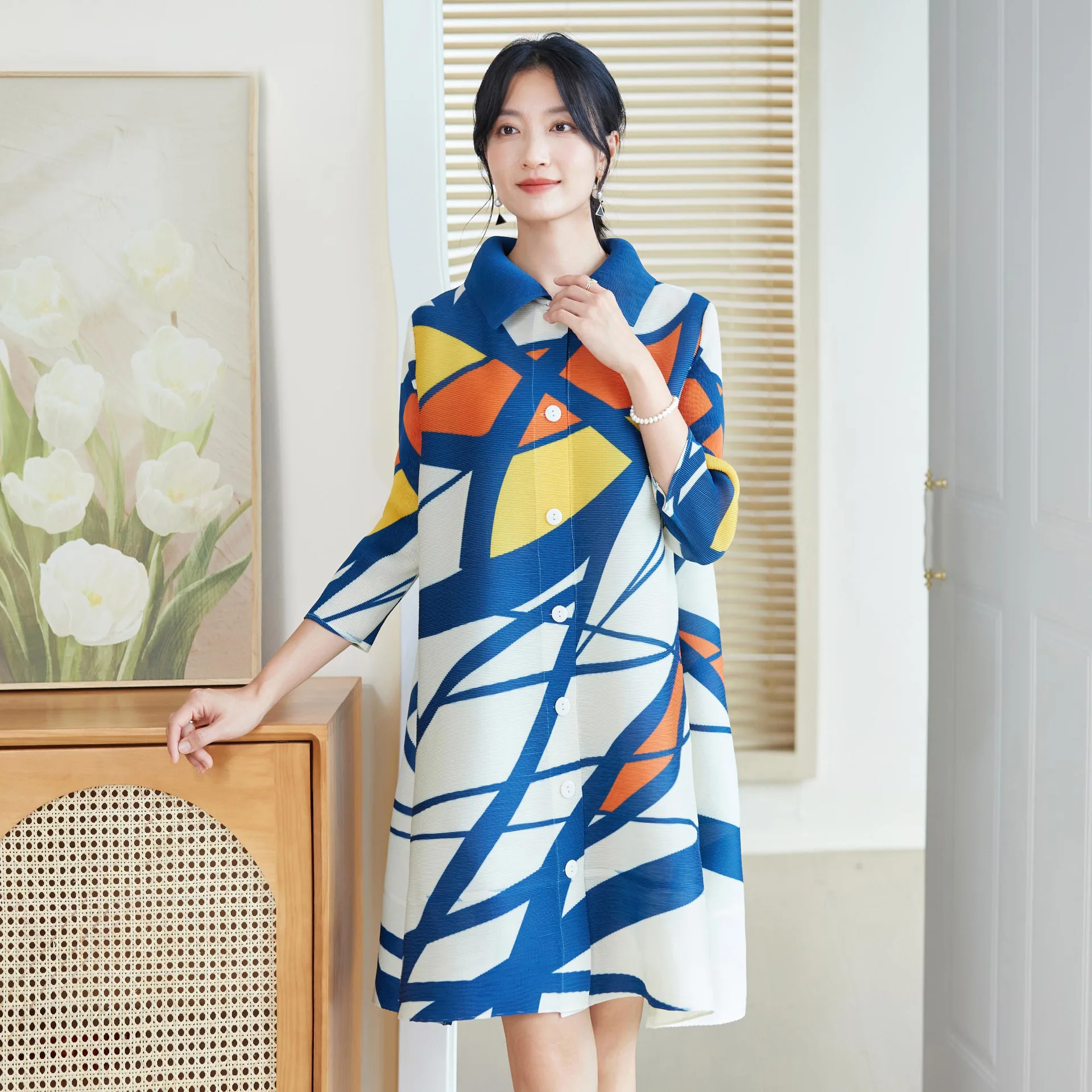 Miyake Style Pleated Dress for - Longline Cardigan Knit ulasan dan harga