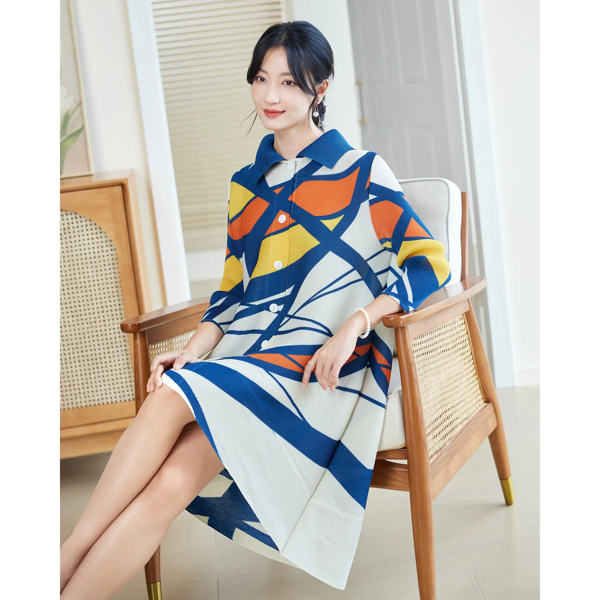 Miyake Style Pleated Dress for - Longline Cardigan Knit ulasan dan harga