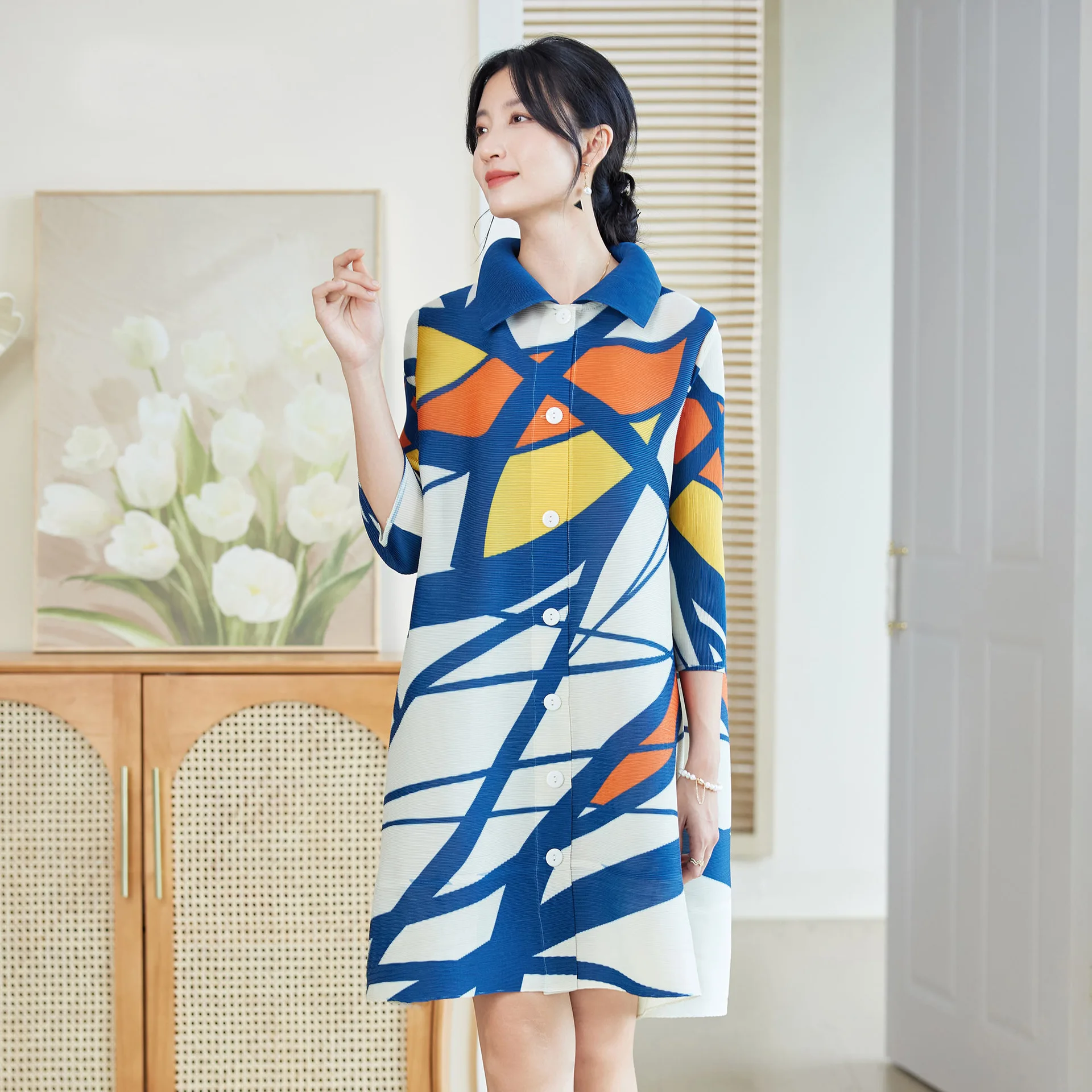 Miyake Style Pleated Dress for - Longline Cardigan Knit ulasan dan harga