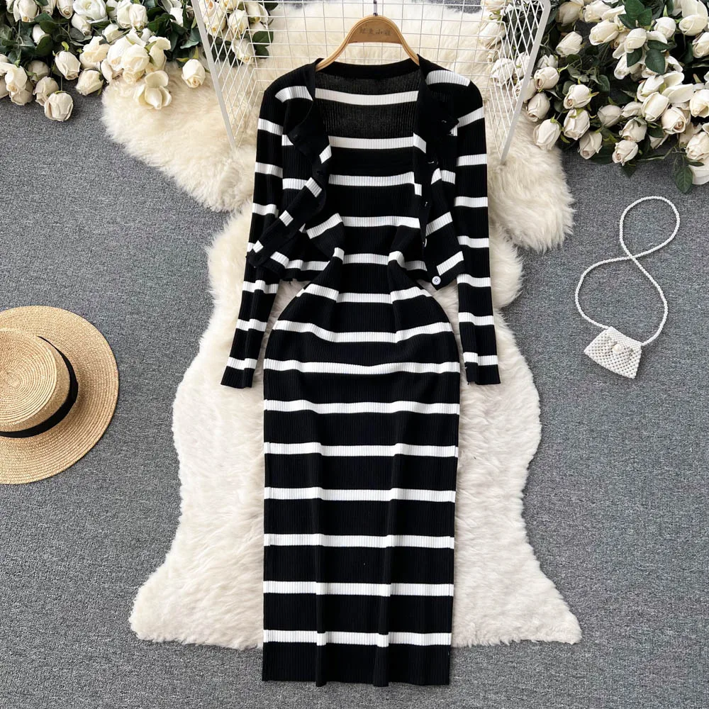 Korean Sweet Hit Color Patchwo - Longline Cardigan Knit ulasan dan harga