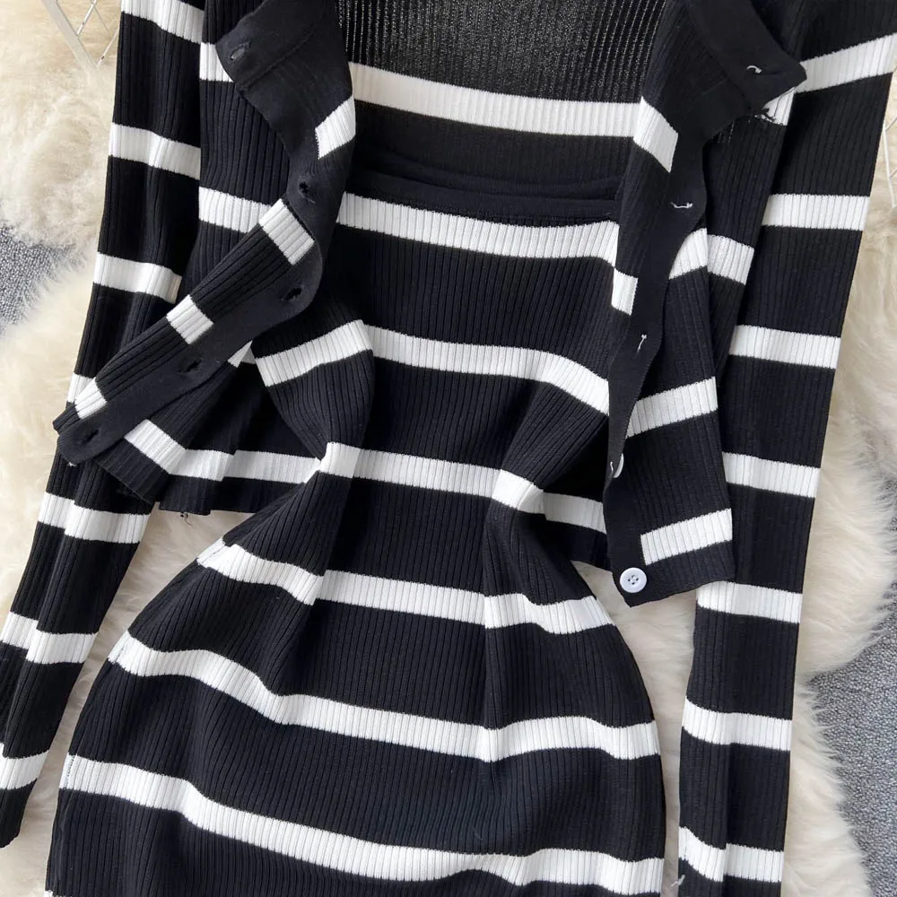 Korean Sweet Hit Color Patchwo - Longline Cardigan Knit ulasan dan harga