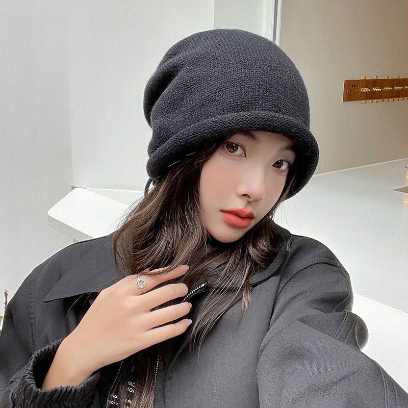 Knitted Bonnet Hoods Female Wi - Women Fashion Hats ulasan dan harga