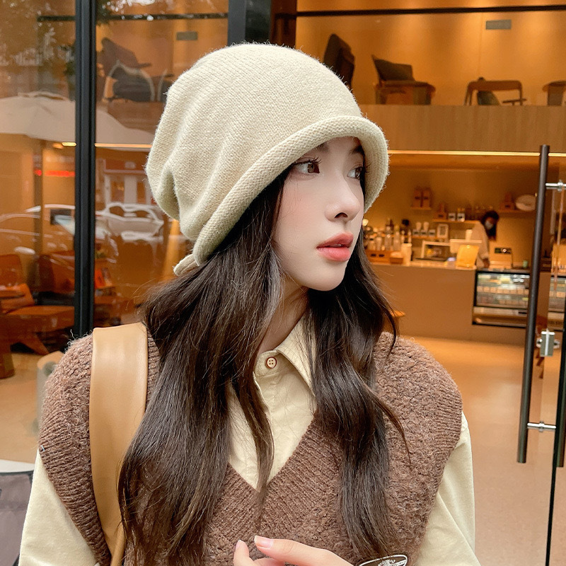 Knitted Bonnet Hoods Female Wi - Women Fashion Hats ulasan dan harga