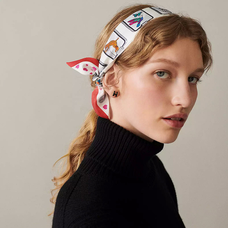 Small 100% Silk Neck Head Scar - Women Fashion Hats ulasan dan harga