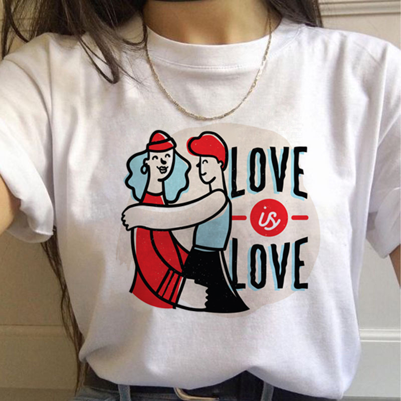 Lgbt Rainbow Harajuku T Shirt  - Women'S Fashion In The 90S ulasan dan harga
