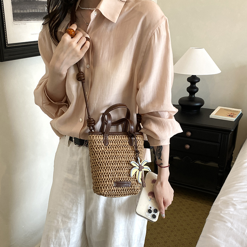 Women Mini Straw Woven Bucket  - Women'S Fashion Trends Spring 2026 ulasan dan harga