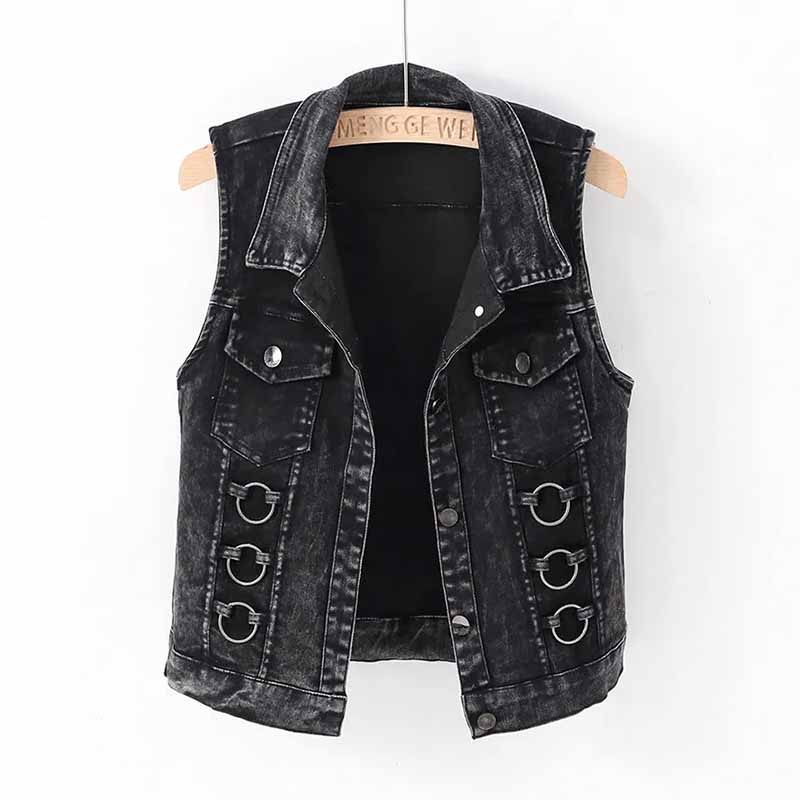 Fashion Denim Vest Female Spri - Women Fashion Jeans Top ulasan dan harga