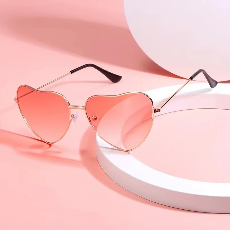 Fashion Heart Shaped Metal Sun - Women Fashion Glasses ulasan dan harga