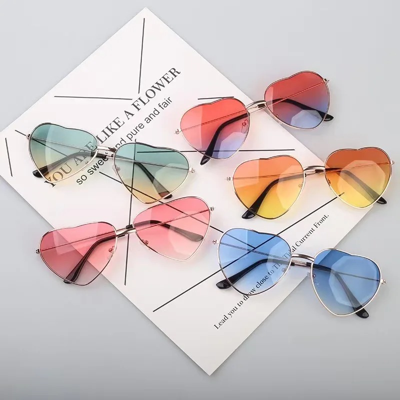 Fashion Heart Shaped Metal Sun - Women Fashion Glasses ulasan dan harga