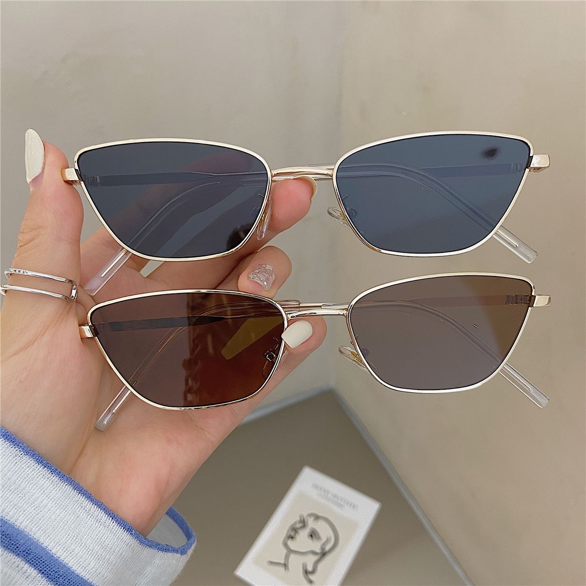 Fashionable Rhombus-Shaped Met - Women Fashion Glasses ulasan dan harga