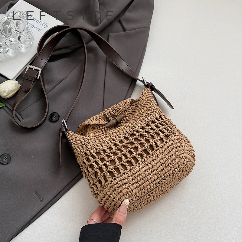 Small Woven Straw Bucket Bag L - Women'S Fashion Trends Spring 2026 ulasan dan harga
