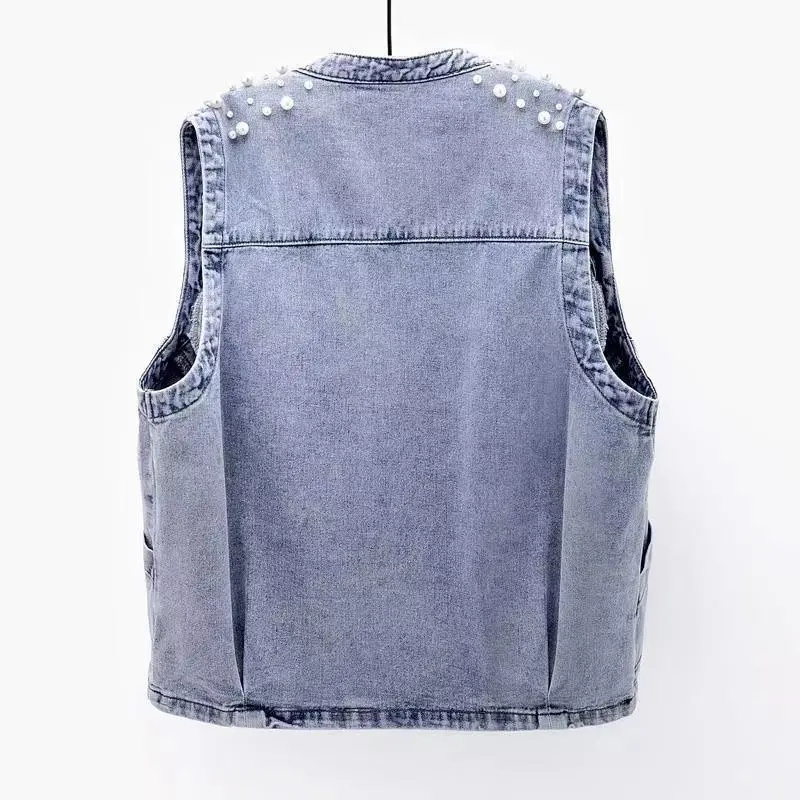 2023 New Summer Women's Beaded - Women Fashion Jeans Top ulasan dan harga