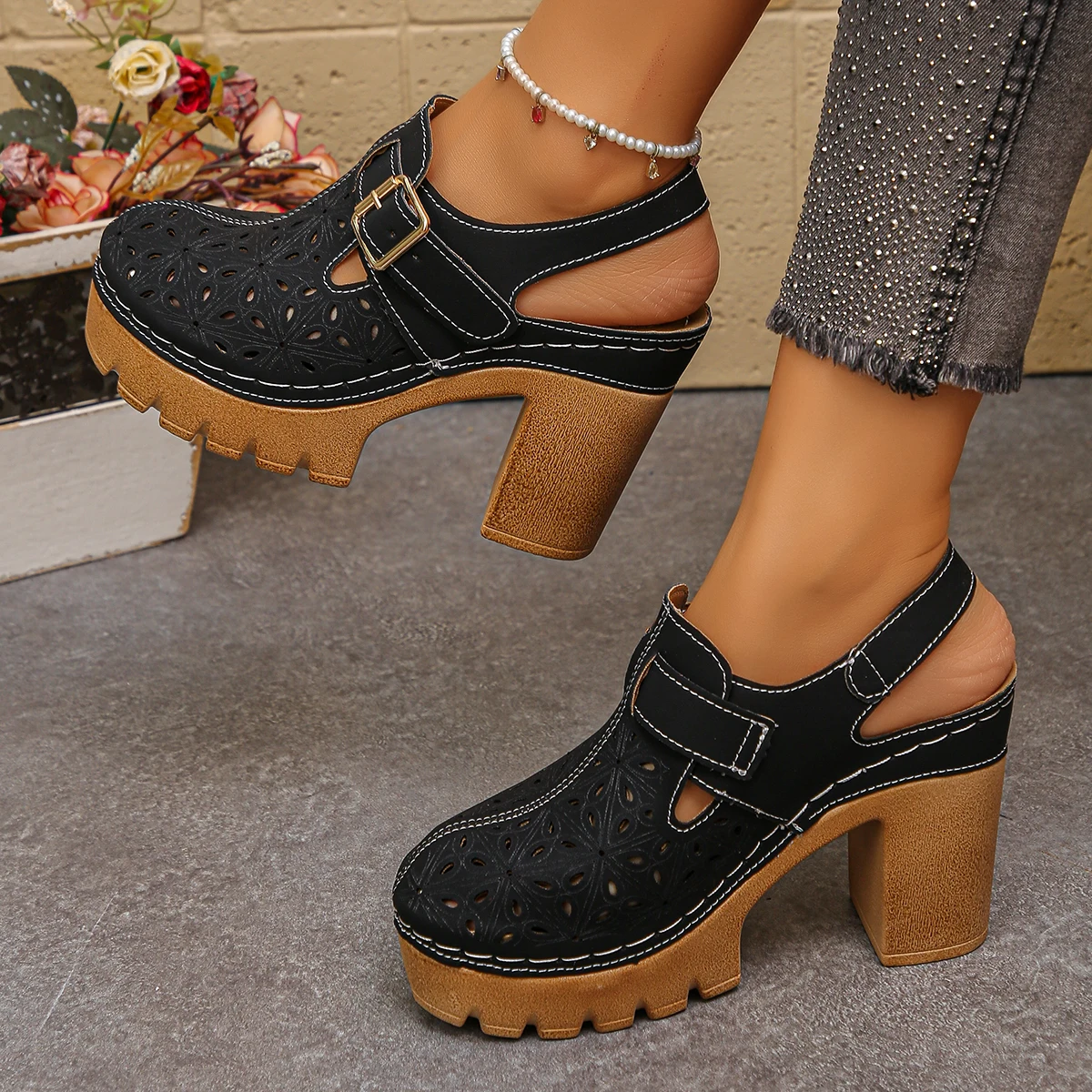 Large Size Women's Thick Heel  - Women Fashion Hats ulasan dan harga