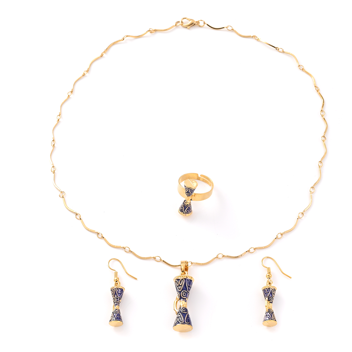 Stylish Blue Drum Pendant Neck - Women Fashion Png ulasan dan harga