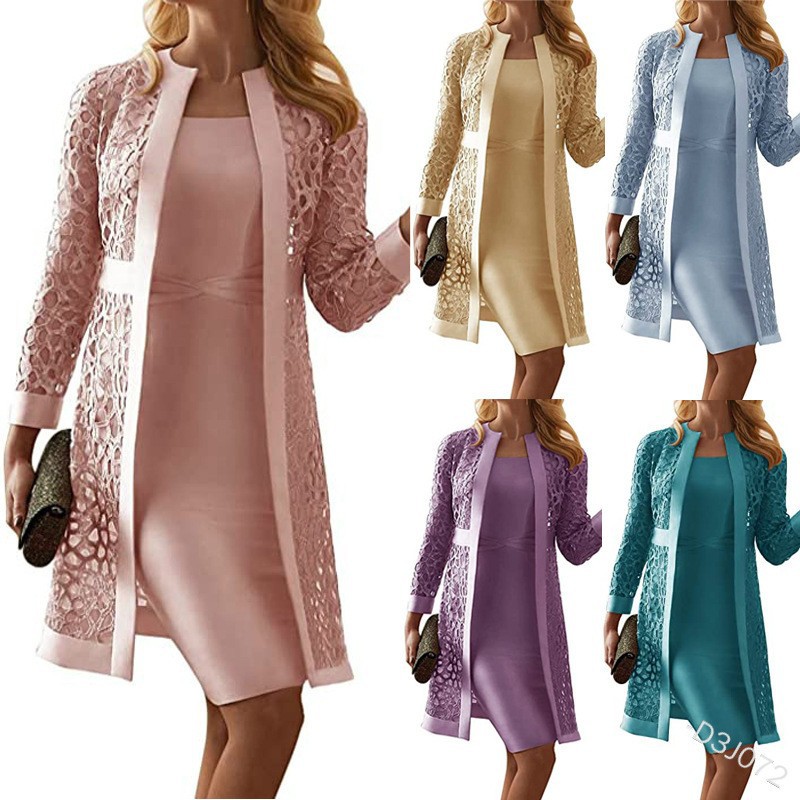 2 Pieces Women Sets 2026 New L - Longline Cardigan Knit ulasan dan harga